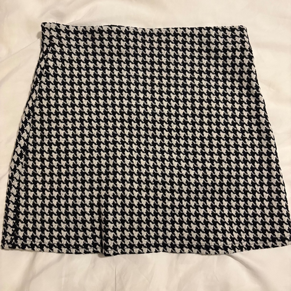 Mango Houndstooth Mini Skirt